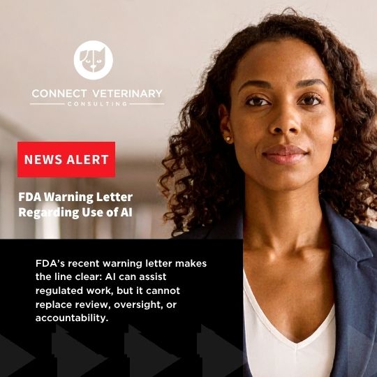 FDA warning letter and artificial intelligence article graphic